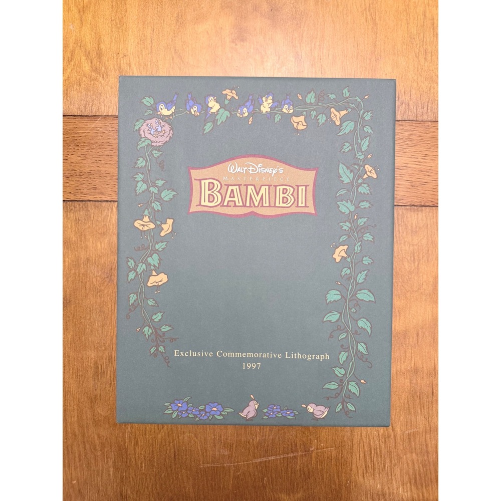 Disney Bambi Exclusive Commemorative Lithograph 1997 Vintage Art Print Portfolio